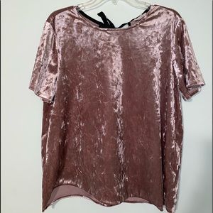 Sz L Pink Velvet Loose Top